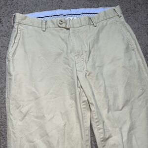 Peter Millar Straight Khaki Pants Men's Size 35 Tan Back Button Pockets